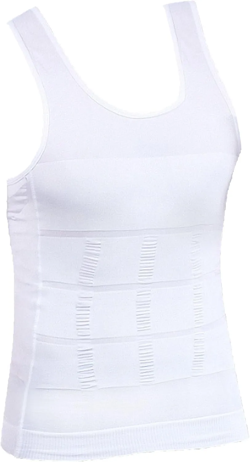 Mens 5 Pack Body Shaper Vest Slimming Tummy Control Undershirt Tight Compression Shirt Tank Top Shapewear