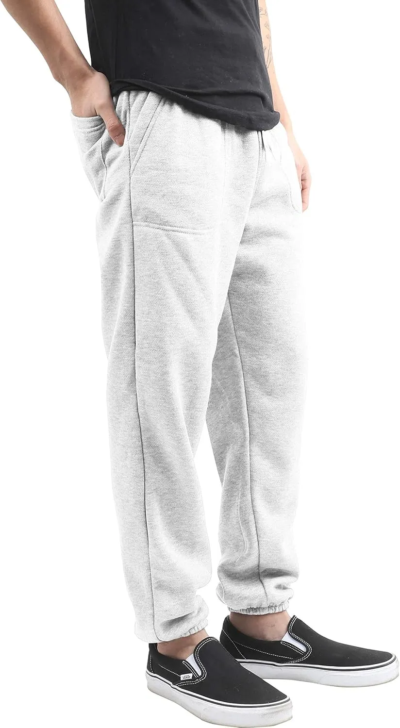 Mens Fleece Sweatpants Lightweight Elastic Jogger Loss Fit Drawstring Pants