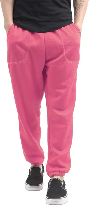 Mens Fleece Sweatpants Lightweight Elastic Jogger Loss Fit Drawstring Pants
