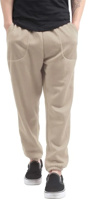 Mens Fleece Sweatpants Lightweight Elastic Jogger Loss Fit Drawstring Pants