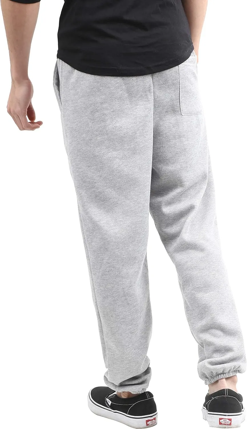 Mens Fleece Sweatpants Lightweight Elastic Jogger Loss Fit Drawstring Pants