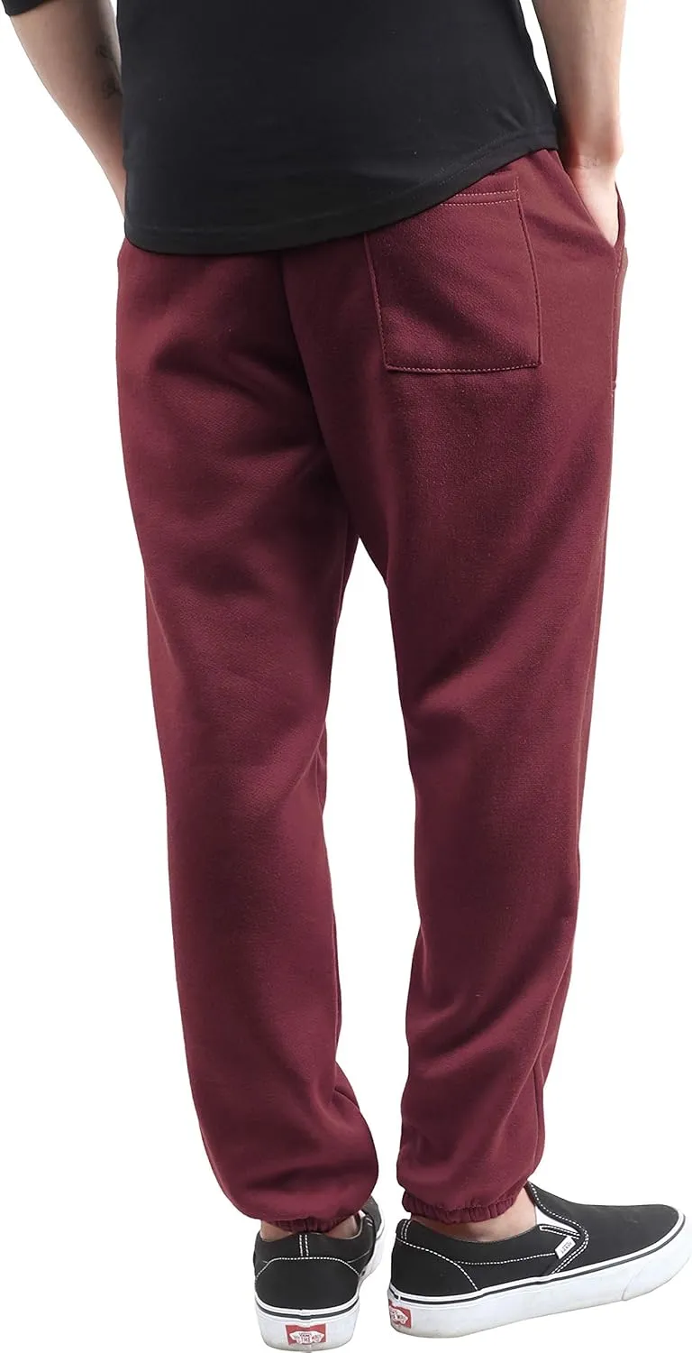 Mens Fleece Sweatpants Lightweight Elastic Jogger Loss Fit Drawstring Pants