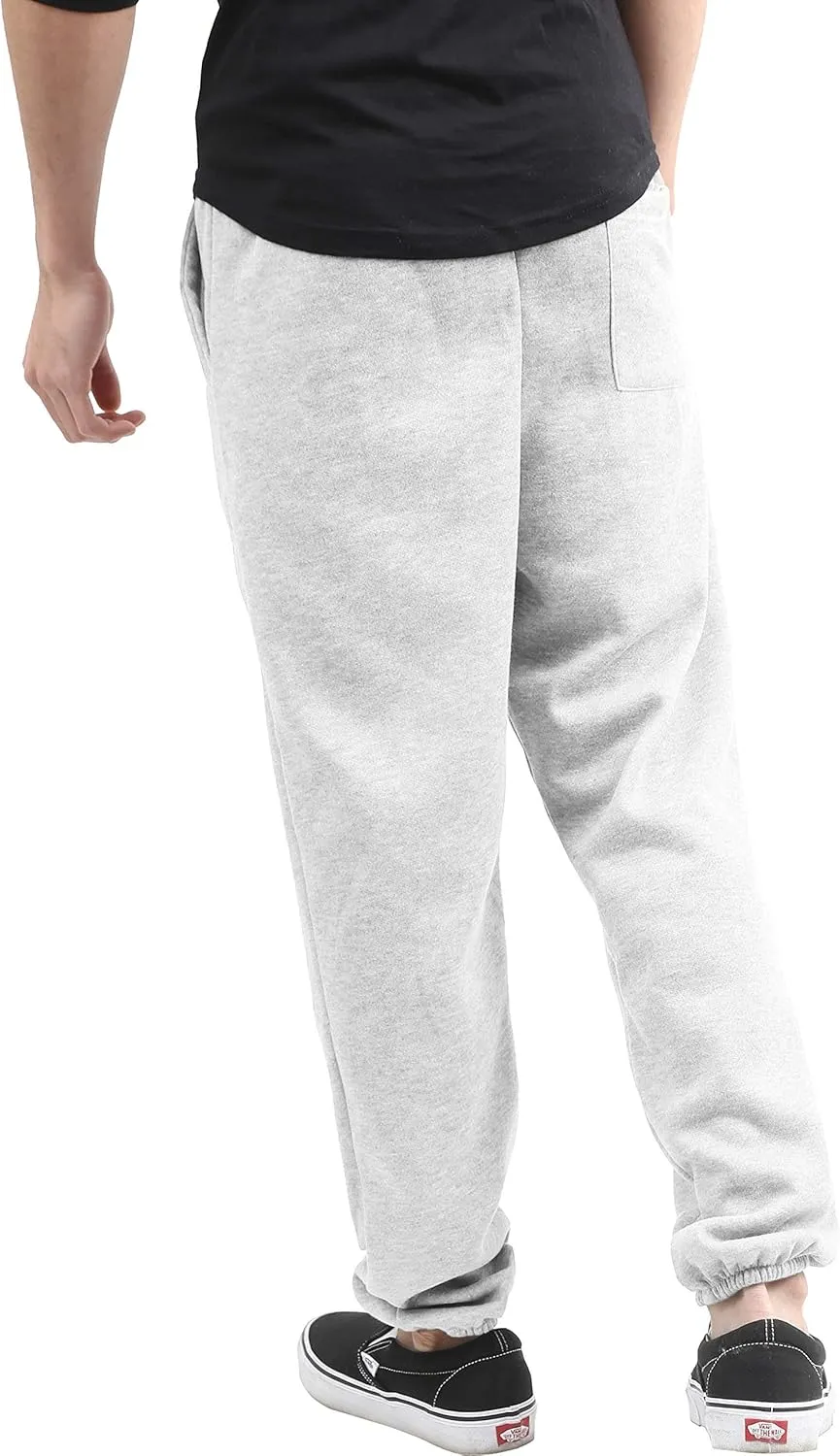 Mens Fleece Sweatpants Lightweight Elastic Jogger Loss Fit Drawstring Pants