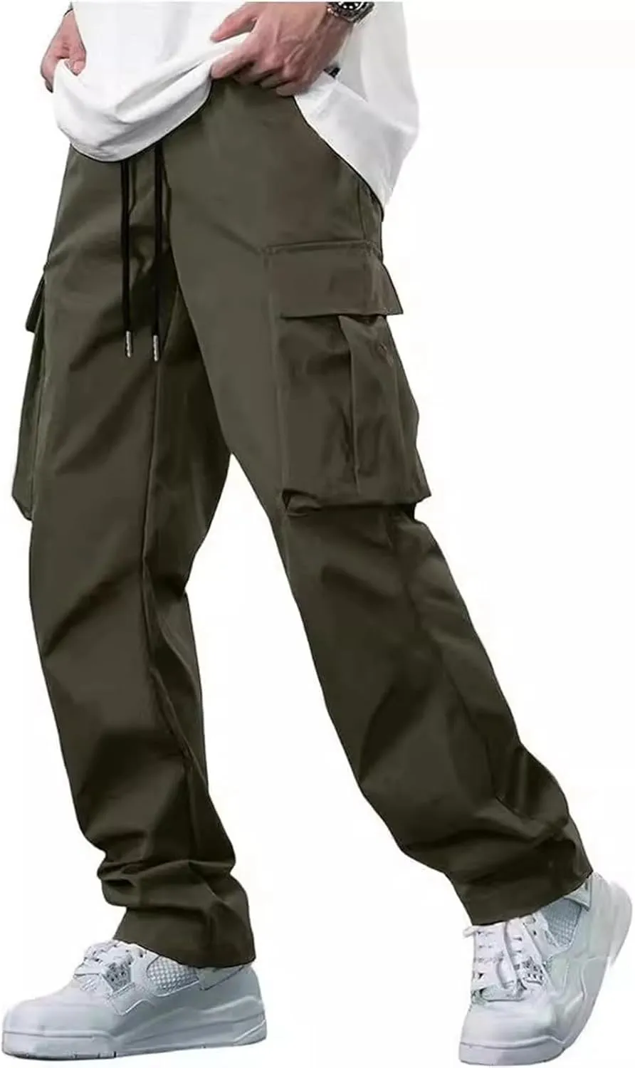 Mens Hippie Harem Pants Casual Elastic Drawstring Tapered Pants 2025 Solid Color Baggy Yoga Drop Crotch Trouser