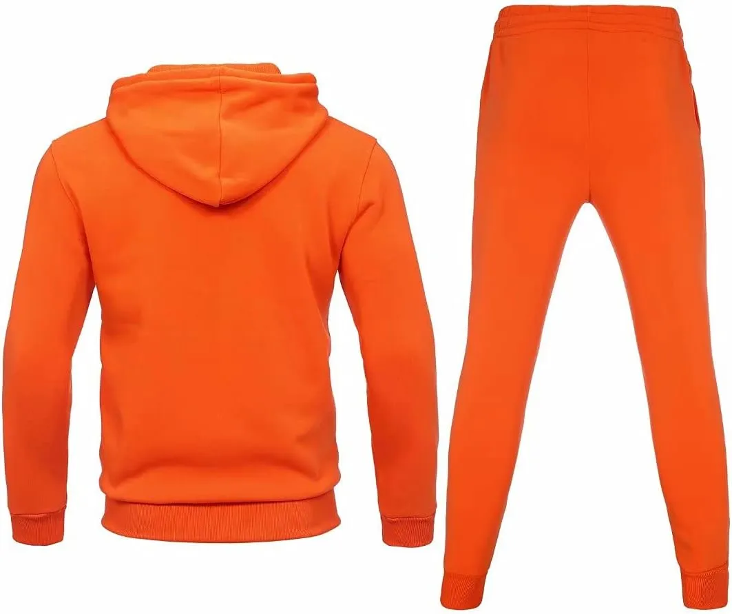 Men's hoodie sweatsuit Full-Zip fleece track suits casual jogger set outdoor sportswear