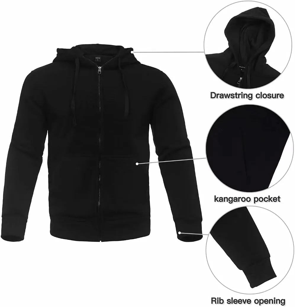 Men's hoodie sweatsuit Full-Zip fleece track suits casual jogger set outdoor sportswear