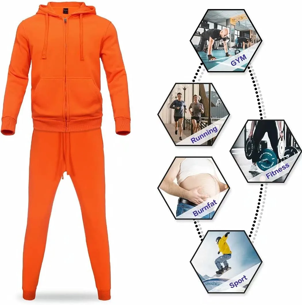 Men's hoodie sweatsuit Full-Zip fleece track suits casual jogger set outdoor sportswear