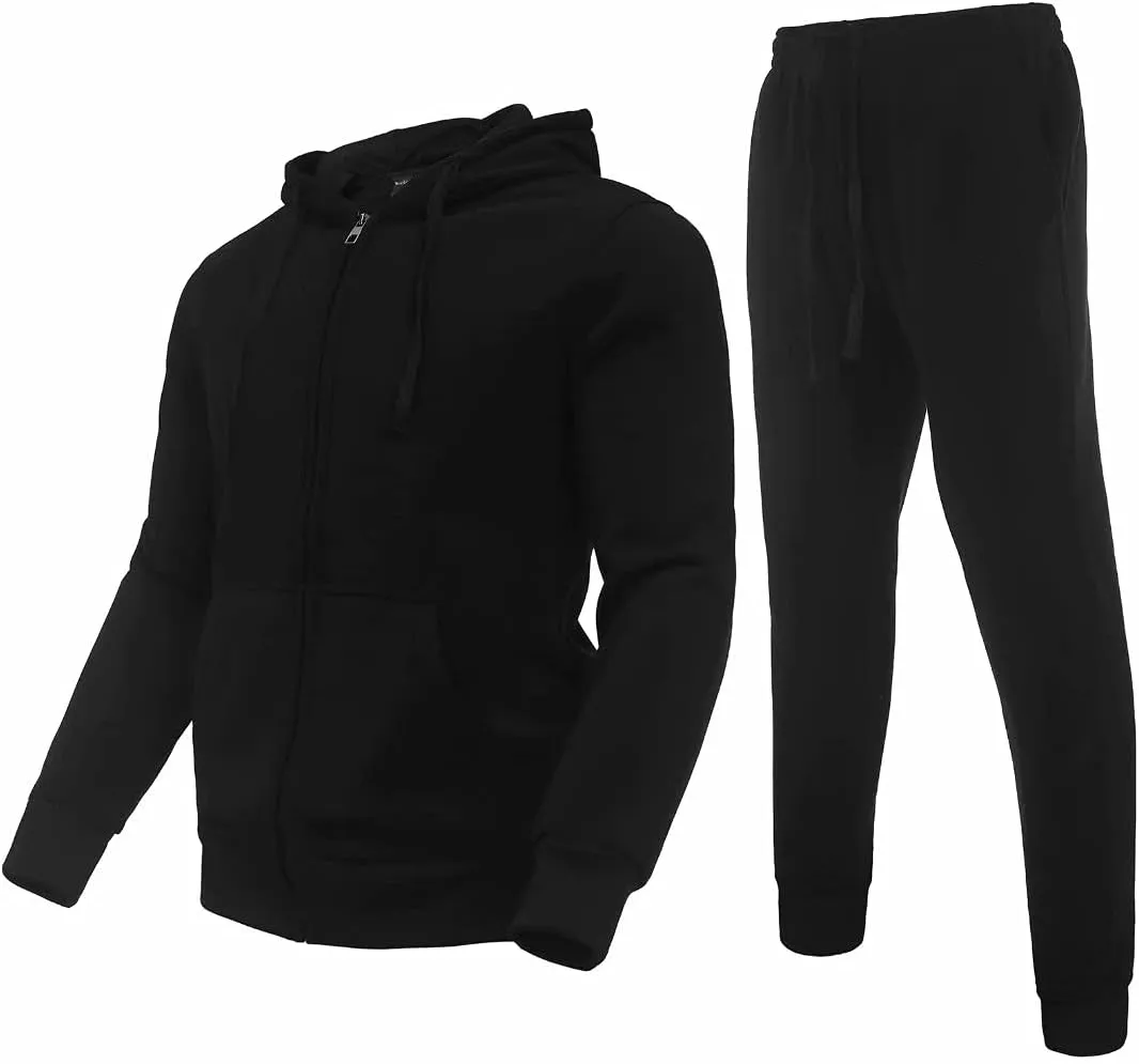 Men's hoodie sweatsuit Full-Zip fleece track suits casual jogger set outdoor sportswear