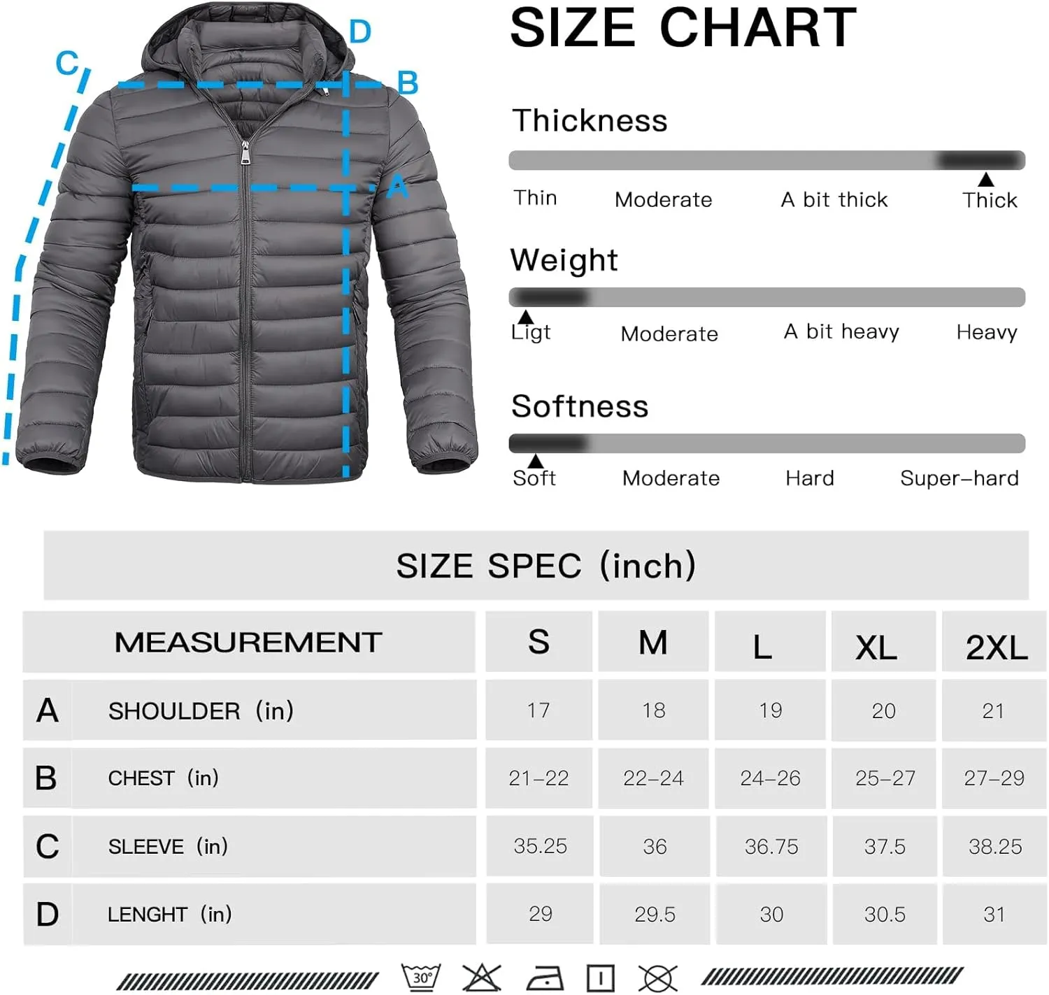 Men's Lightweight Puffer Jacket Down Packable Jacket Winter Coat with Hood