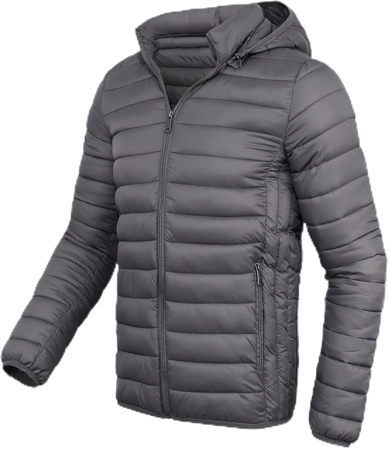 Men's Lightweight Puffer Jacket Down Packable Jacket Winter Coat with Hood