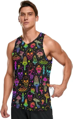 Men's Quick Dry Sports Tank Tops for Gym Athletic Fitness Running Workout Beach Sleeveless Shirts with Pocket