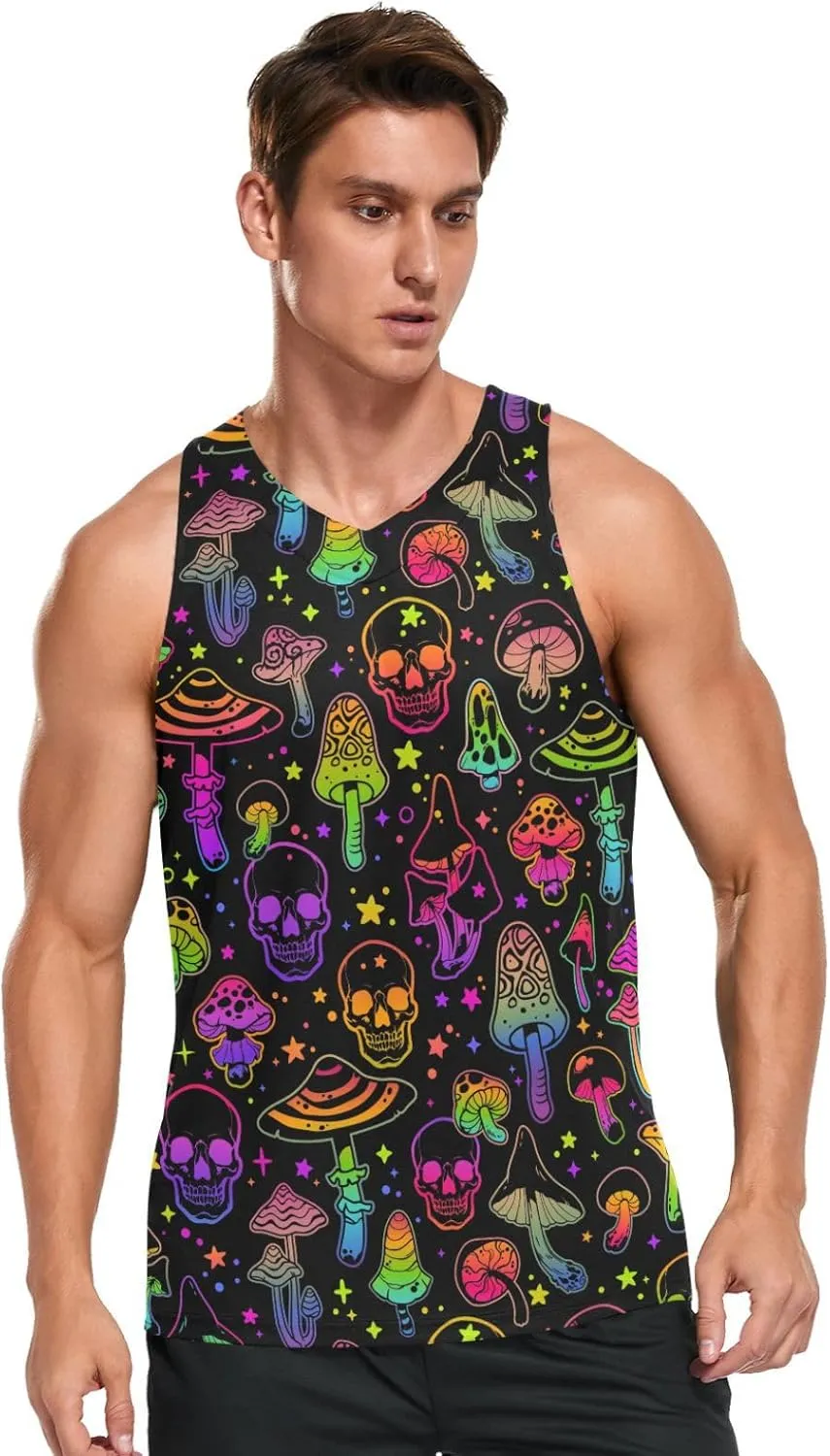 Men's Quick Dry Sports Tank Tops for Gym Athletic Fitness Running Workout Beach Sleeveless Shirts with Pocket
