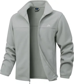 Men's Soft Polar Fleece Jacket with Pockets Lightweight Outdoor Recreation Full Zip Coat