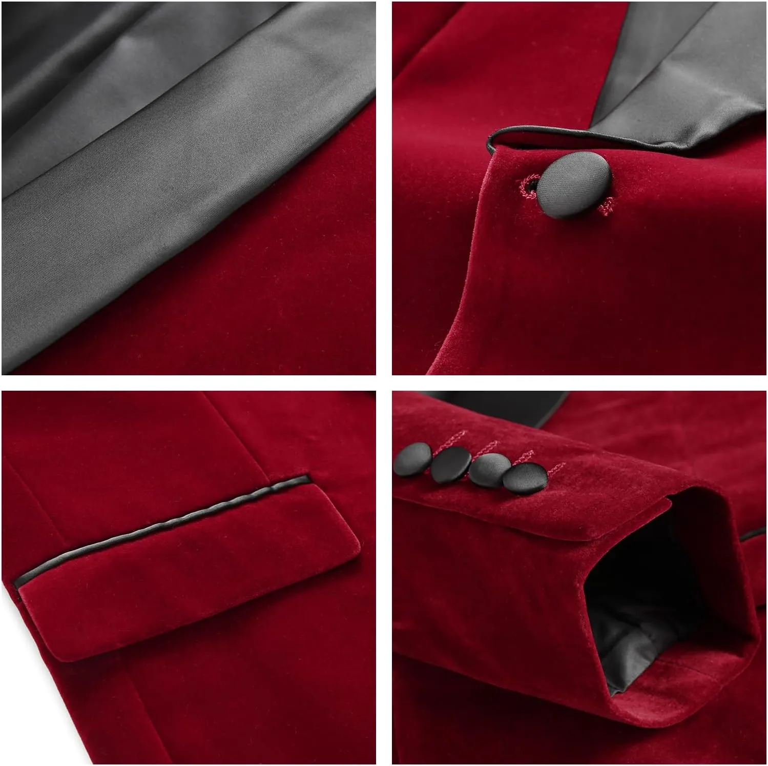 Mens Velvet Suits Slim Fit 2 Piece Tuxedo Suit for Men Solid One Button Shawl Lapel Blazer Jacket & Pants Set for Wedding