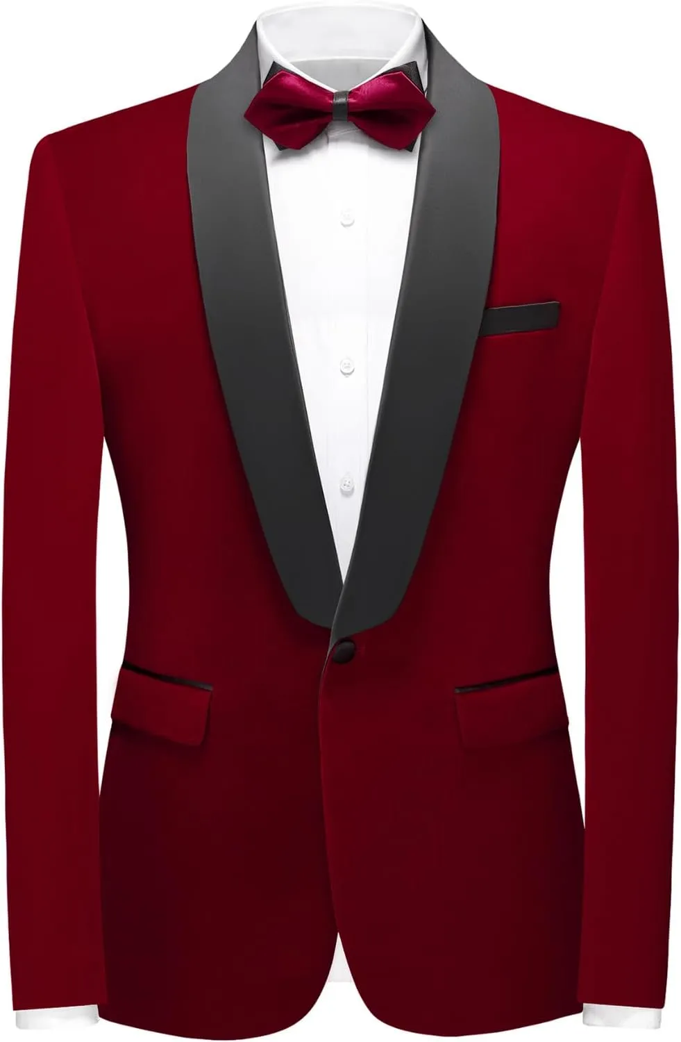Mens Velvet Suits Slim Fit 2 Piece Tuxedo Suit for Men Solid One Button Shawl Lapel Blazer Jacket & Pants Set for Wedding