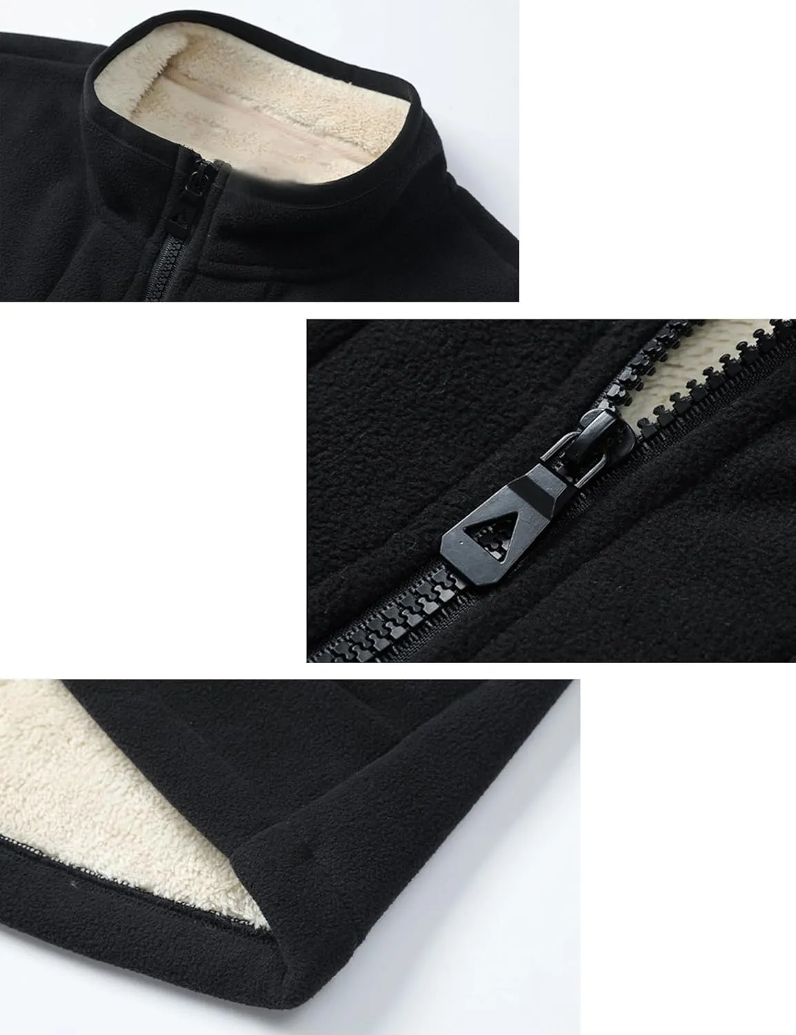 Men's Winter Sherpa Fleece Lined Vest Stand Collar Full Zip Sleeveless Jacket Thick Outwear