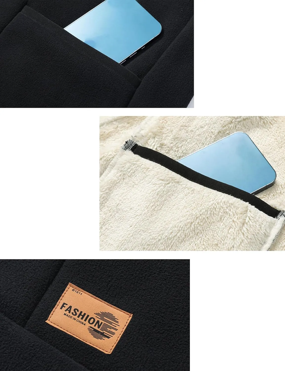 Men's Winter Sherpa Fleece Lined Vest Stand Collar Full Zip Sleeveless Jacket Thick Outwear