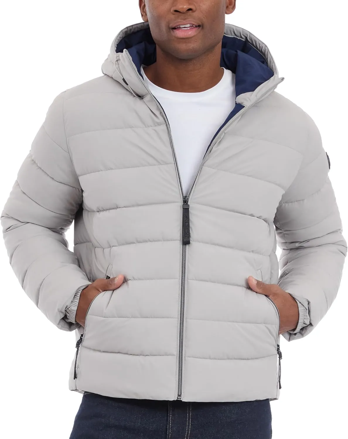 Michael Kors Men's Hooded Puffer Jacket, Rain and Cold Weather Coat