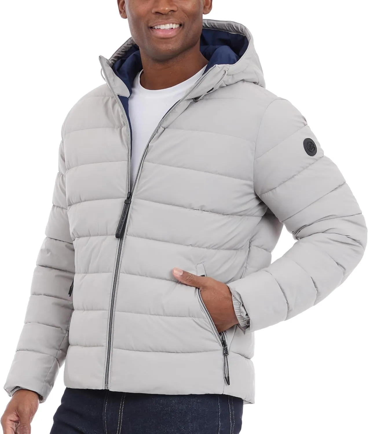 Michael Kors Men's Hooded Puffer Jacket, Rain and Cold Weather Coat