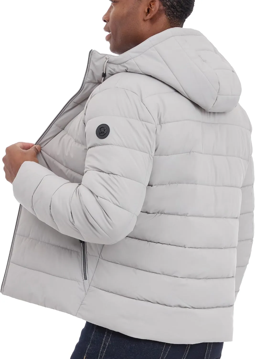 Michael Kors Men's Hooded Puffer Jacket, Rain and Cold Weather Coat