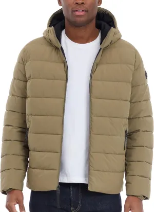Michael Kors Men's Hooded Puffer Jacket, Rain and Cold Weather Coat