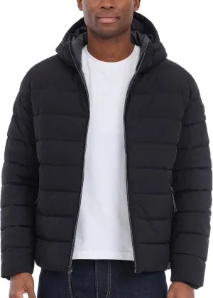 Michael Kors Men's Hooded Puffer Jacket, Rain and Cold Weather Coat