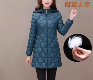Mid-Long Parka Light Jacket Mother's Autumn Down Cotton Coat Women's Padded Coat Winter Parkas Jacket