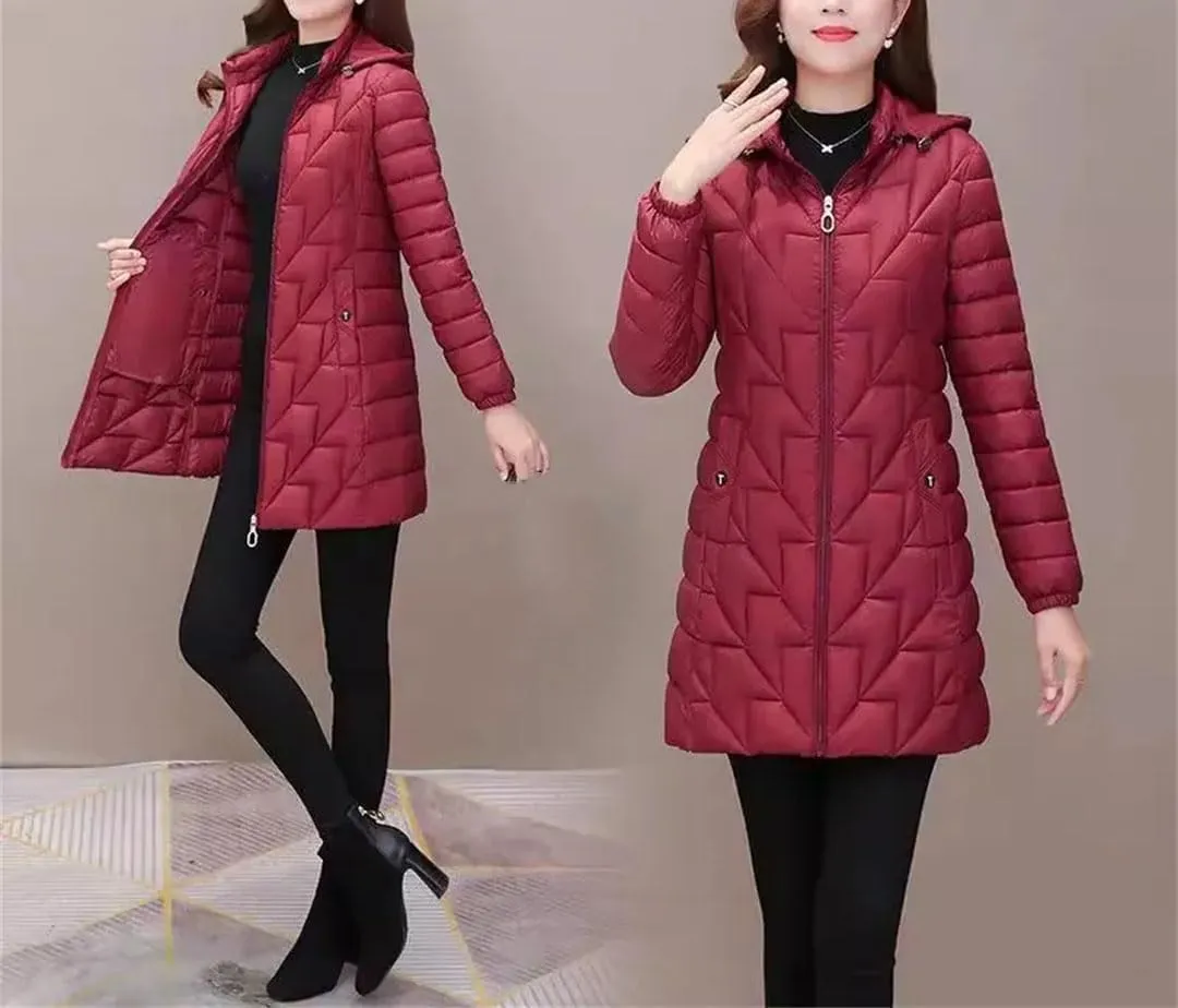 Mid-Long Parka Light Jacket Mother's Autumn Down Cotton Coat Women's Padded Coat Winter Parkas Jacket
