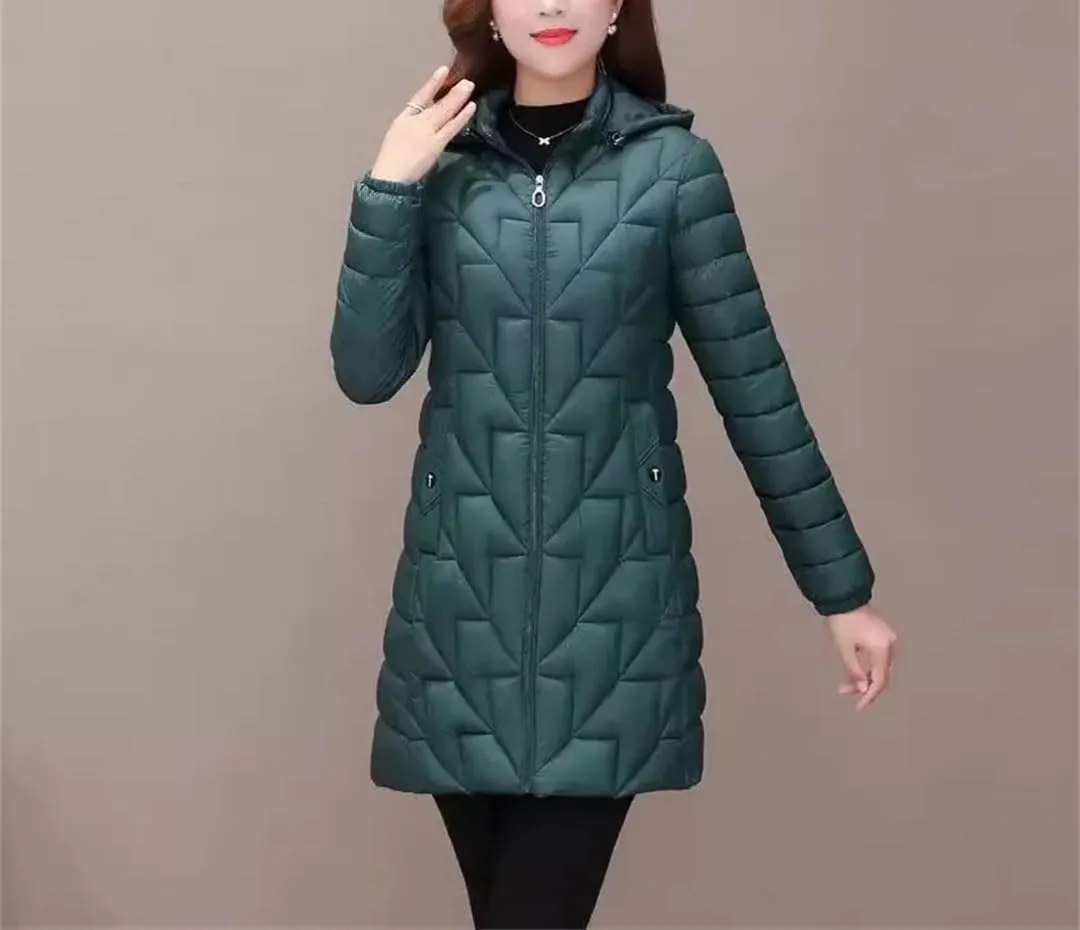 Mid-Long Parka Light Jacket Mother's Autumn Down Cotton Coat Women's Padded Coat Winter Parkas Jacket