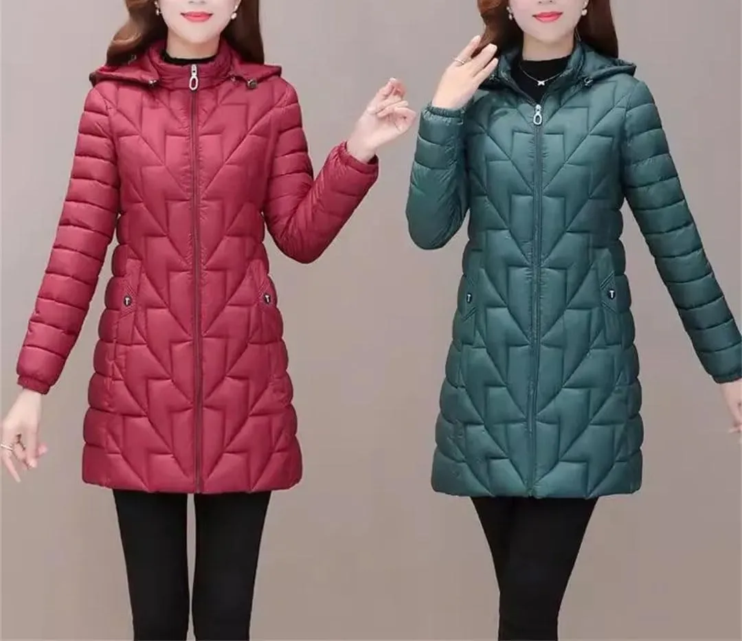 Mid-Long Parka Light Jacket Mother's Autumn Down Cotton Coat Women's Padded Coat Winter Parkas Jacket