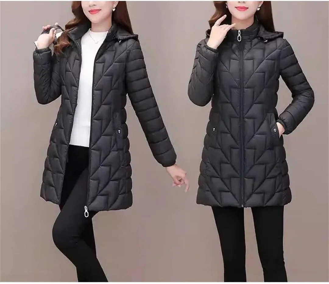 Mid-Long Parka Light Jacket Mother's Autumn Down Cotton Coat Women's Padded Coat Winter Parkas Jacket