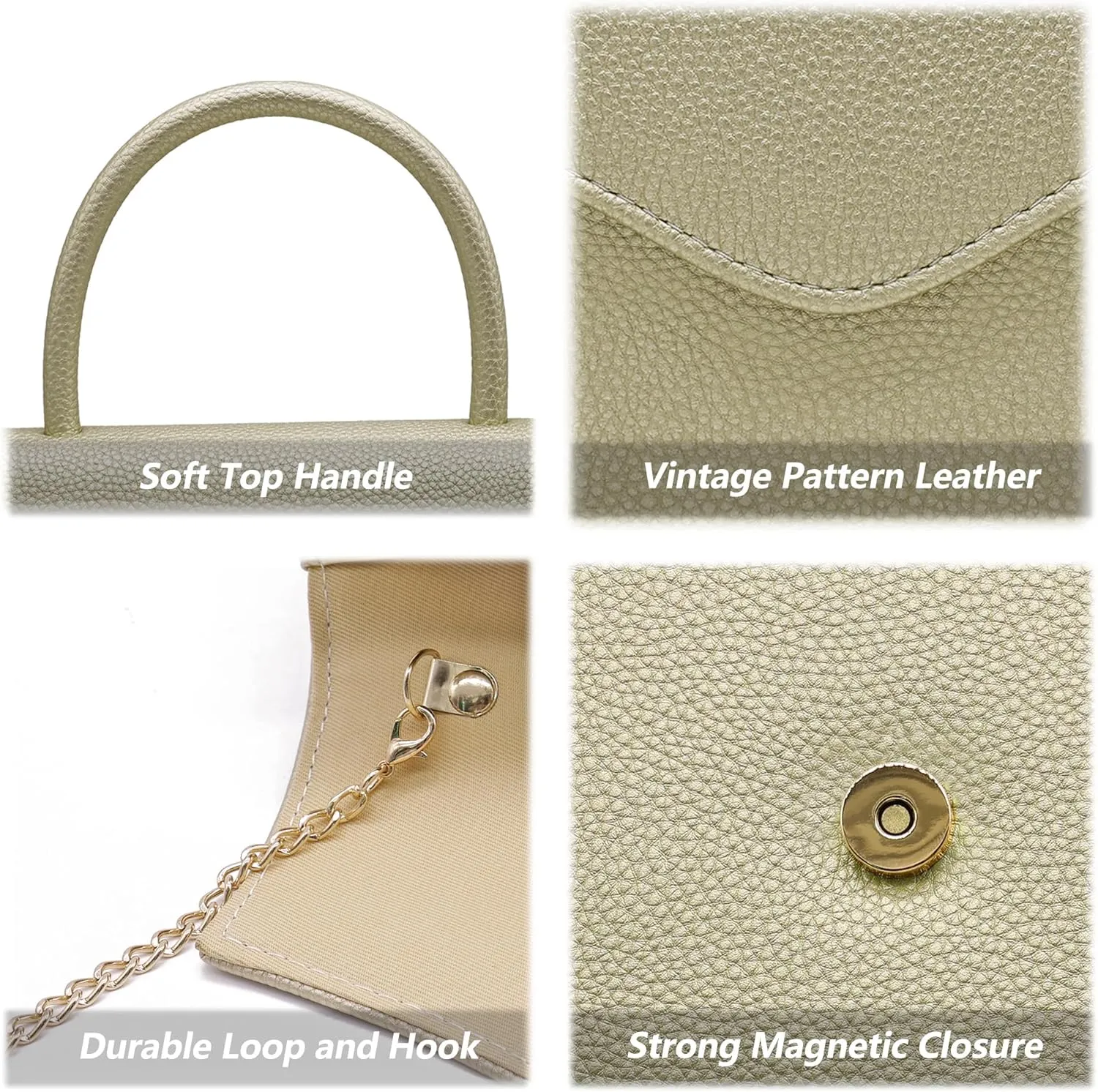 Milisente Women's Evening Bag Bridal Party Clutch Purses Cocktail Prom Handbags with Patent Leather
