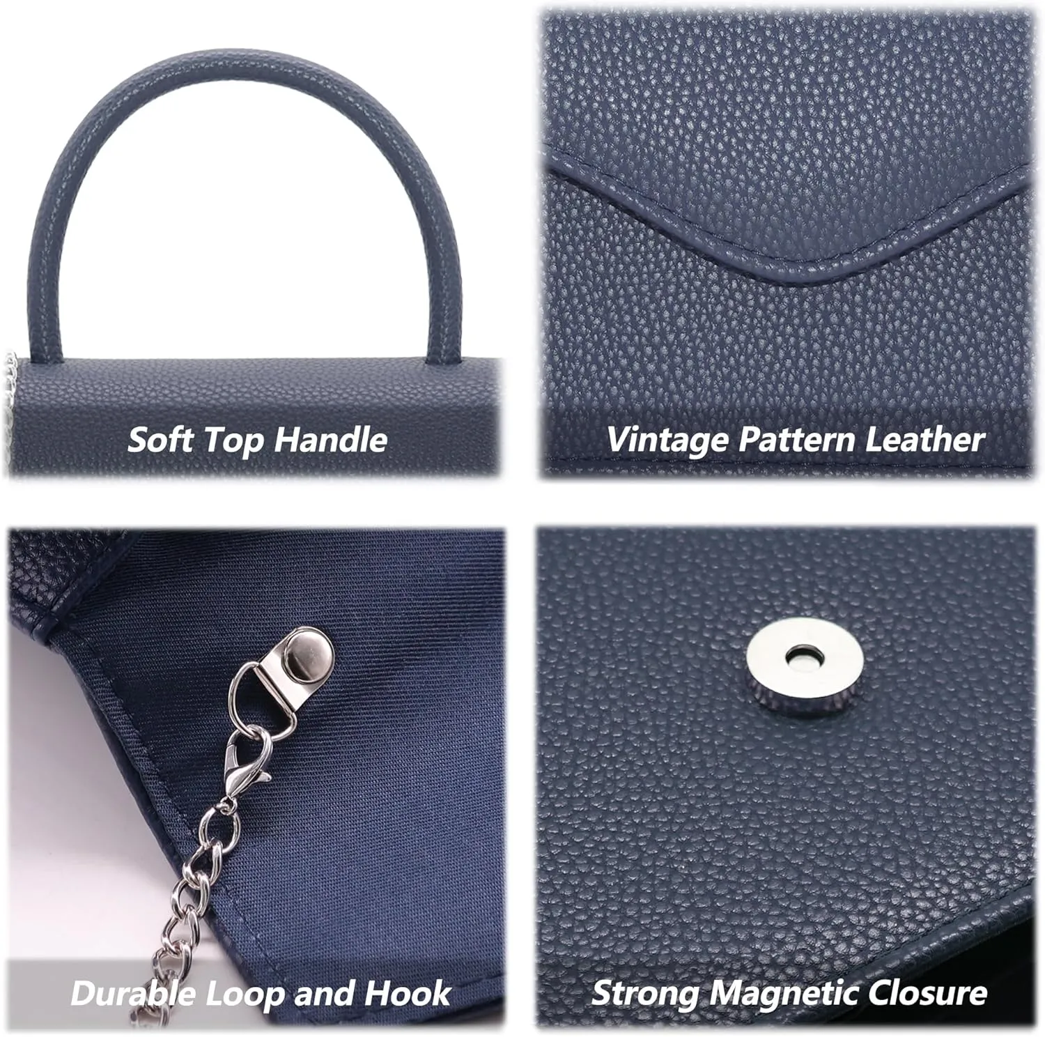 Milisente Women's Evening Bag Bridal Party Clutch Purses Cocktail Prom Handbags with Patent Leather