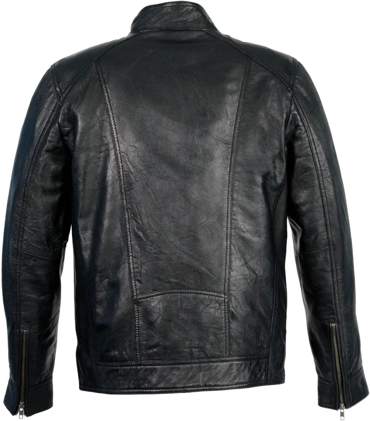 Milwaukee Leather Men's Saddle Color Lambskin Motorcycle Fashion Leather Jacket SFM1860