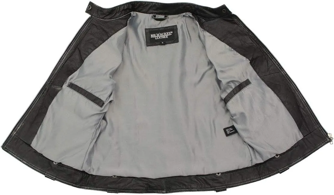 Milwaukee Leather SFL2830 Women's Black Sheepskin Scuba Style Fashion Leather Jacket