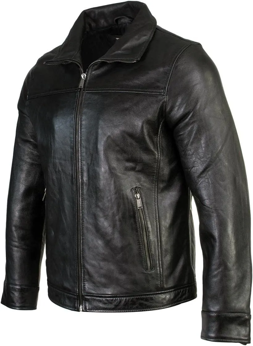Milwaukee Leather SFM1865 Men's Black Classic Fashion Leather Jacket with Zipper Closure