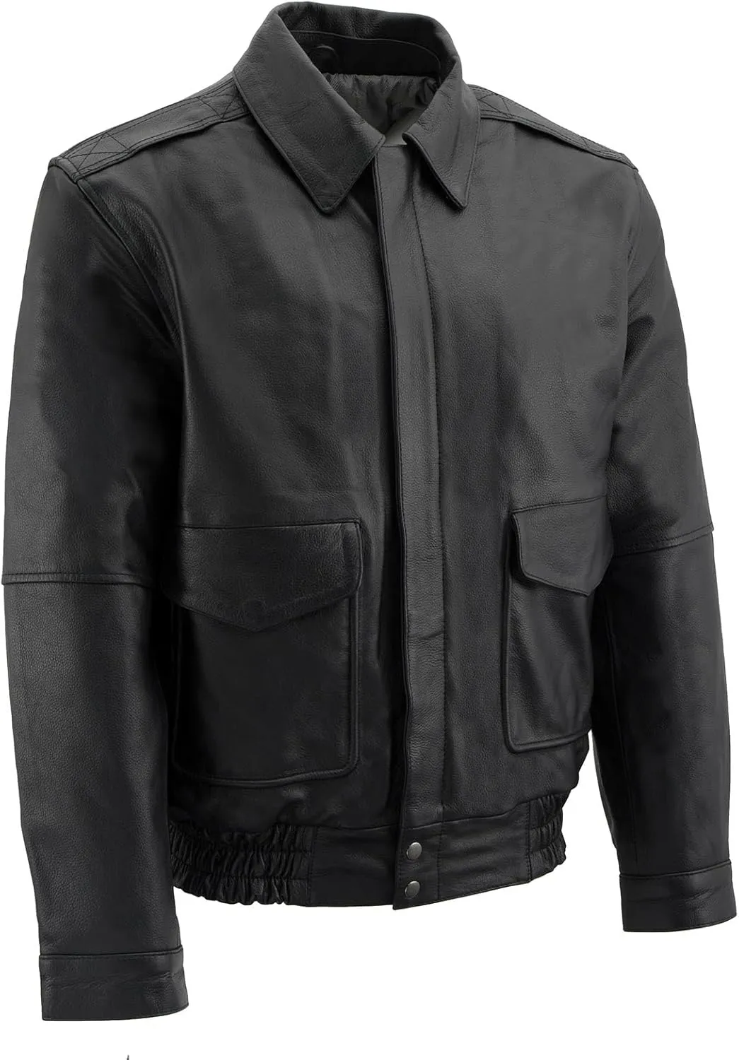 Milwaukee Leather SFM1865 Men's Black Classic Fashion Leather Jacket with Zipper Closure