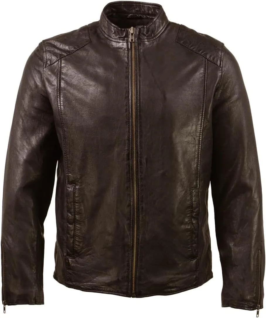 Milwaukee Leather SFM1865 Men's Black Classic Fashion Leather Jacket with Zipper Closure