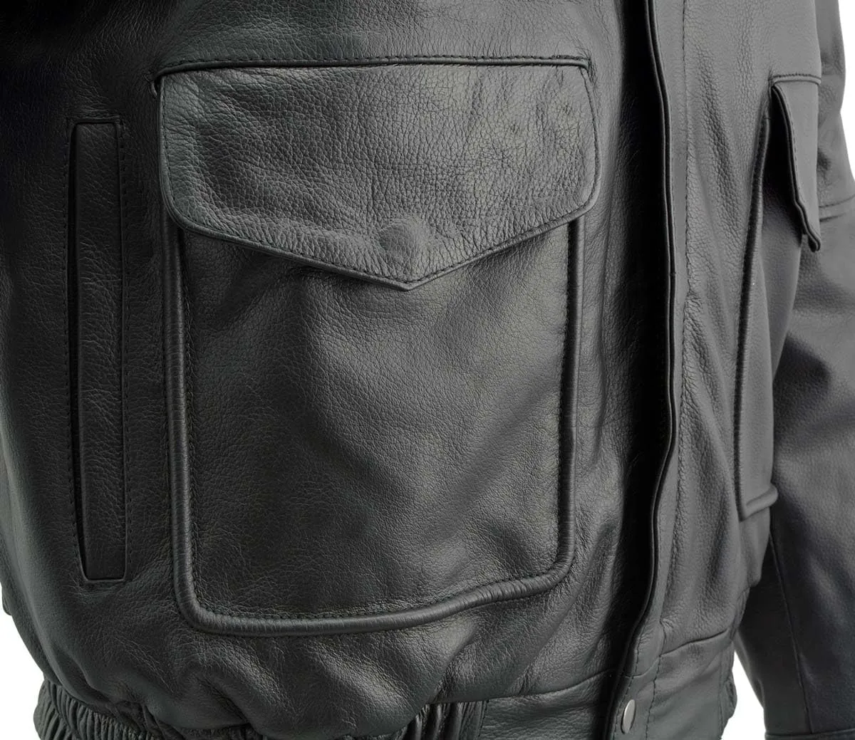 Milwaukee Leather SFM1865 Men's Black Classic Fashion Leather Jacket with Zipper Closure