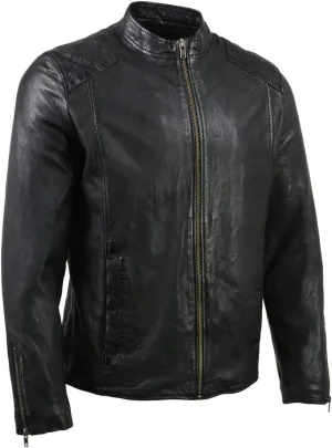 Milwaukee Leather SFM1865 Men's Black Classic Fashion Leather Jacket with Zipper Closure