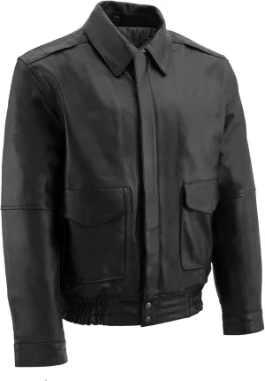 Milwaukee Leather SFM1865 Men's Black Classic Fashion Leather Jacket with Zipper Closure