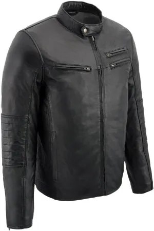 Milwaukee Leather SFM1865 Men's Black Classic Fashion Leather Jacket with Zipper Closure