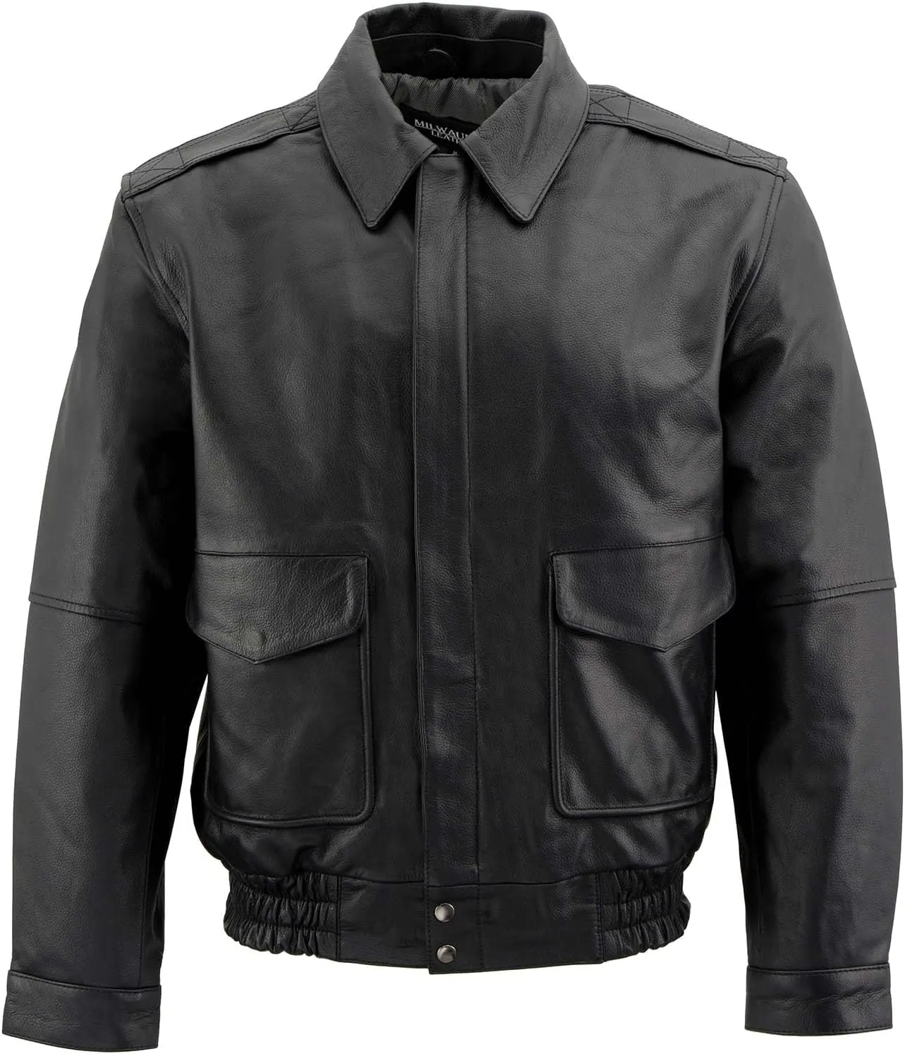 Milwaukee Leather SFM1865 Men's Black Classic Fashion Leather Jacket with Zipper Closure