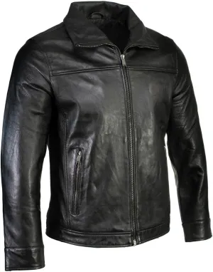 Milwaukee Leather SFM1865 Men's Black Classic Fashion Leather Jacket with Zipper Closure