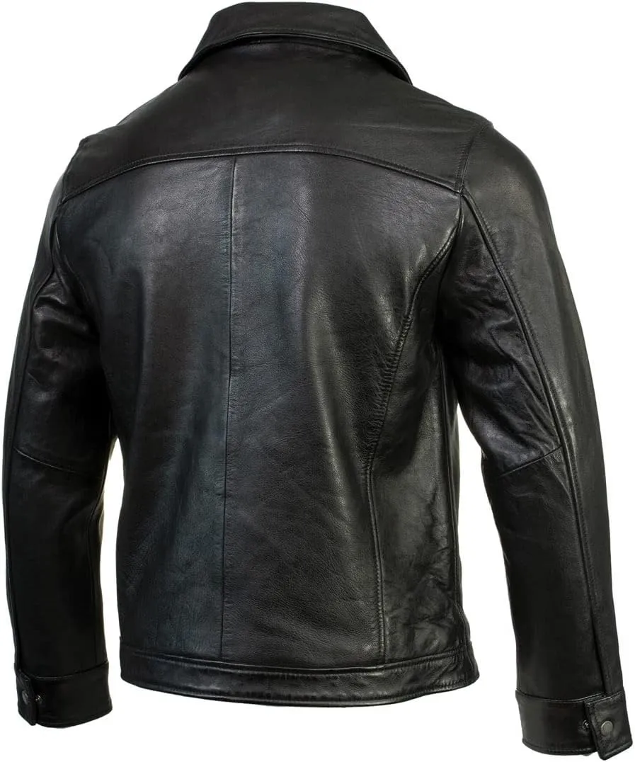 Milwaukee Leather SFM1865 Men's Black Classic Fashion Leather Jacket with Zipper Closure