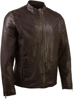 Milwaukee Leather SFM1865 Men's Black Classic Fashion Leather Jacket with Zipper Closure