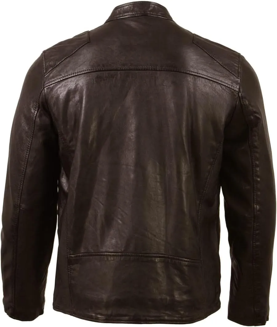 Milwaukee Leather SFM1865 Men's Black Classic Fashion Leather Jacket with Zipper Closure