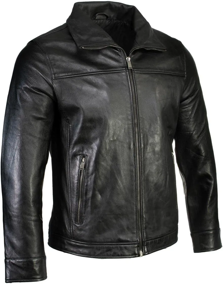 Milwaukee Leather SFM1865 Men's Black Classic Fashion Leather Jacket with Zipper Closure
