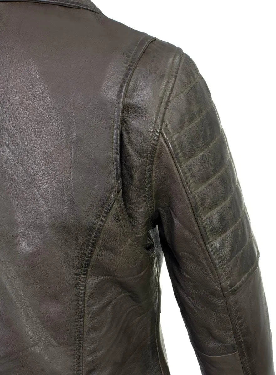 Milwaukee Leather Women's Maiden Aqua Premium Sheepskin Motorcycle Fashion Leather Jacket with Studs SFL2840