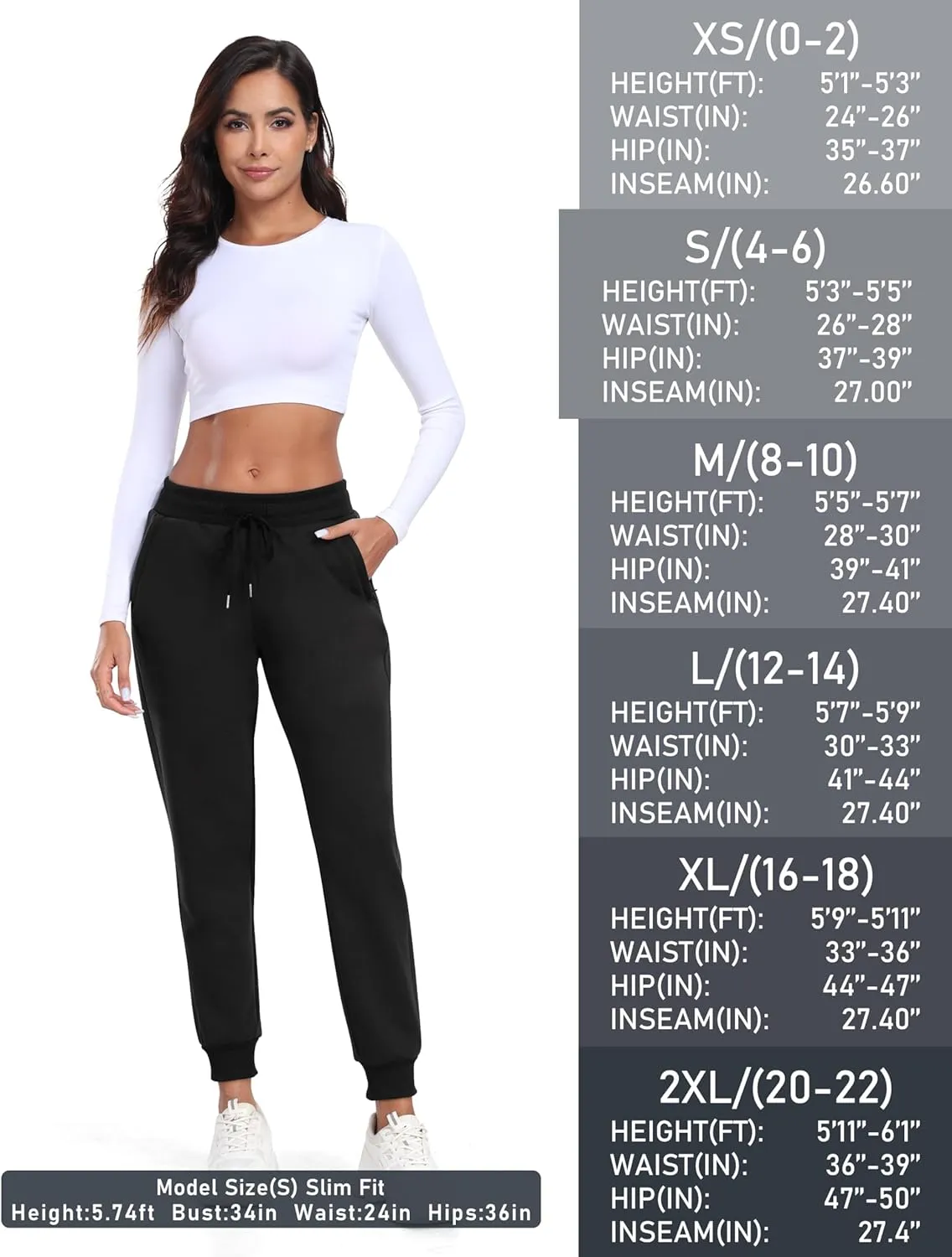 MoFiz Women's Fleece Lined Hiking Pants Water Resistant High Waisted Thermal Joggers Winter Running Sweatpants Zip Pockets
